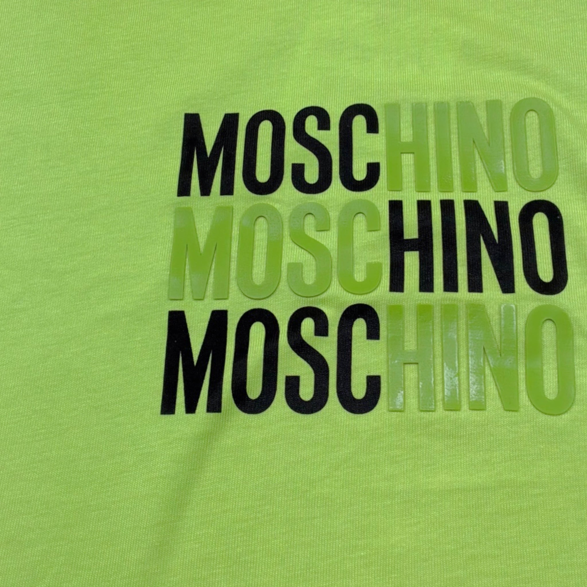 Moschino T-Shirt Girocollo Tinta Unita con Stampa per Bambino H5M05G VERDE MOSCHINO 