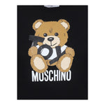 Moschino T-Shirt Girocollo tinta unita con Orso Nero per Bambino H9M04KX NERO MOSCHINO 