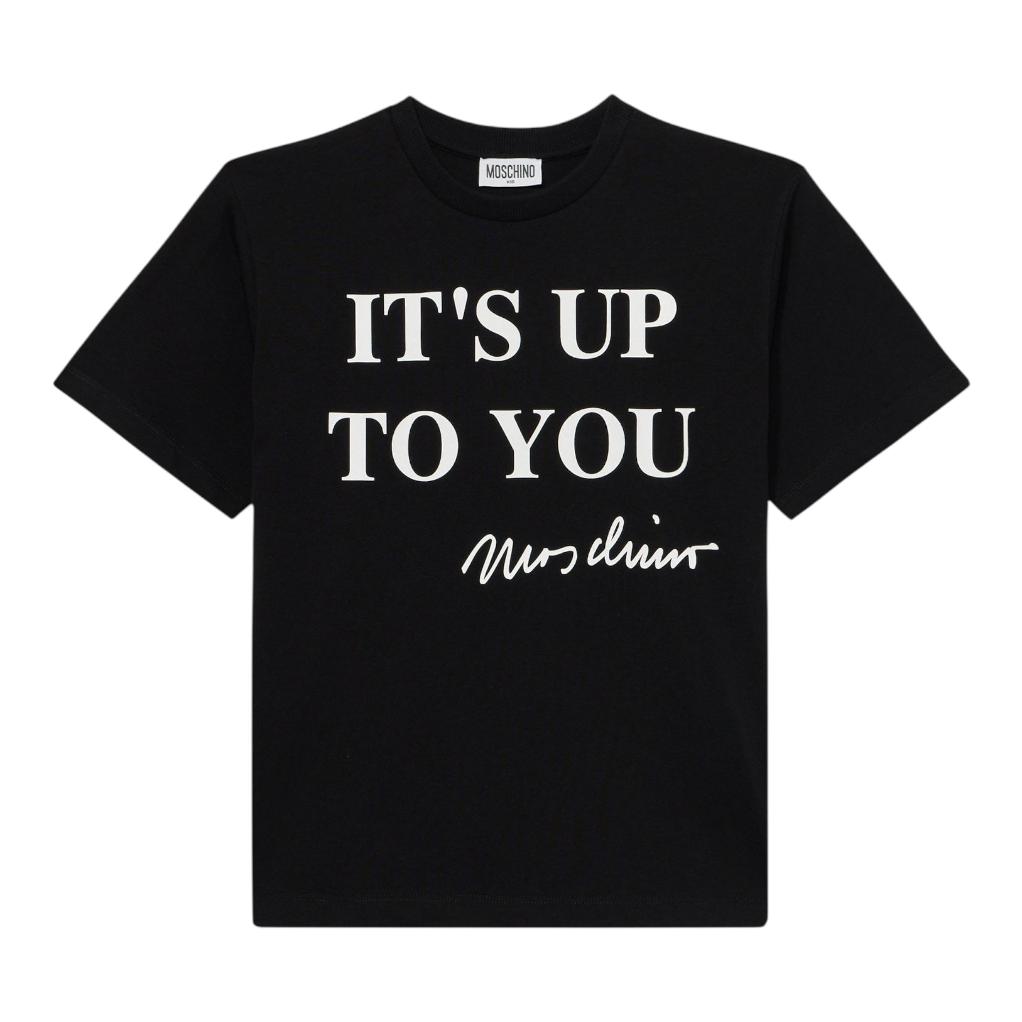 Moschino T-Shirt Tinta Unita con Stampa per Bambina HAM06R NERO MOSCHINO 