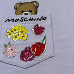 Moschino T-Shirt Girocollo Tinta Unita con Stampa per Bambina HDM06X LILLA MOSCHINO 