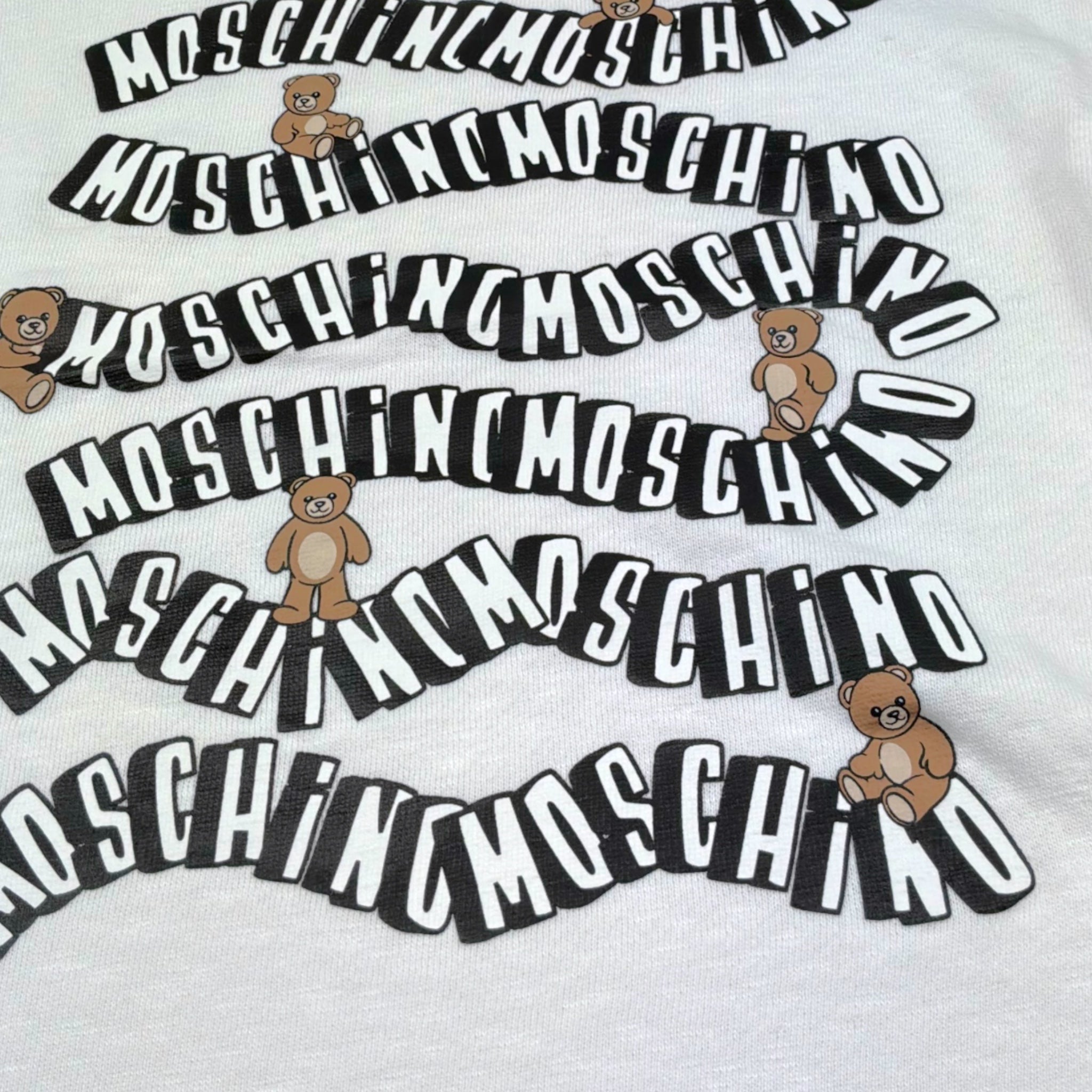 Moschino Abito Felpa Tinta Unita Girocollo con Stampa per Bambina HDV0HU BIANCO MOSCHINO 