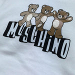 Moschino Felpa Tinta Unita con Cappuccio E Stampa per Bambina HQF07K BIANCO MOSCHINO 