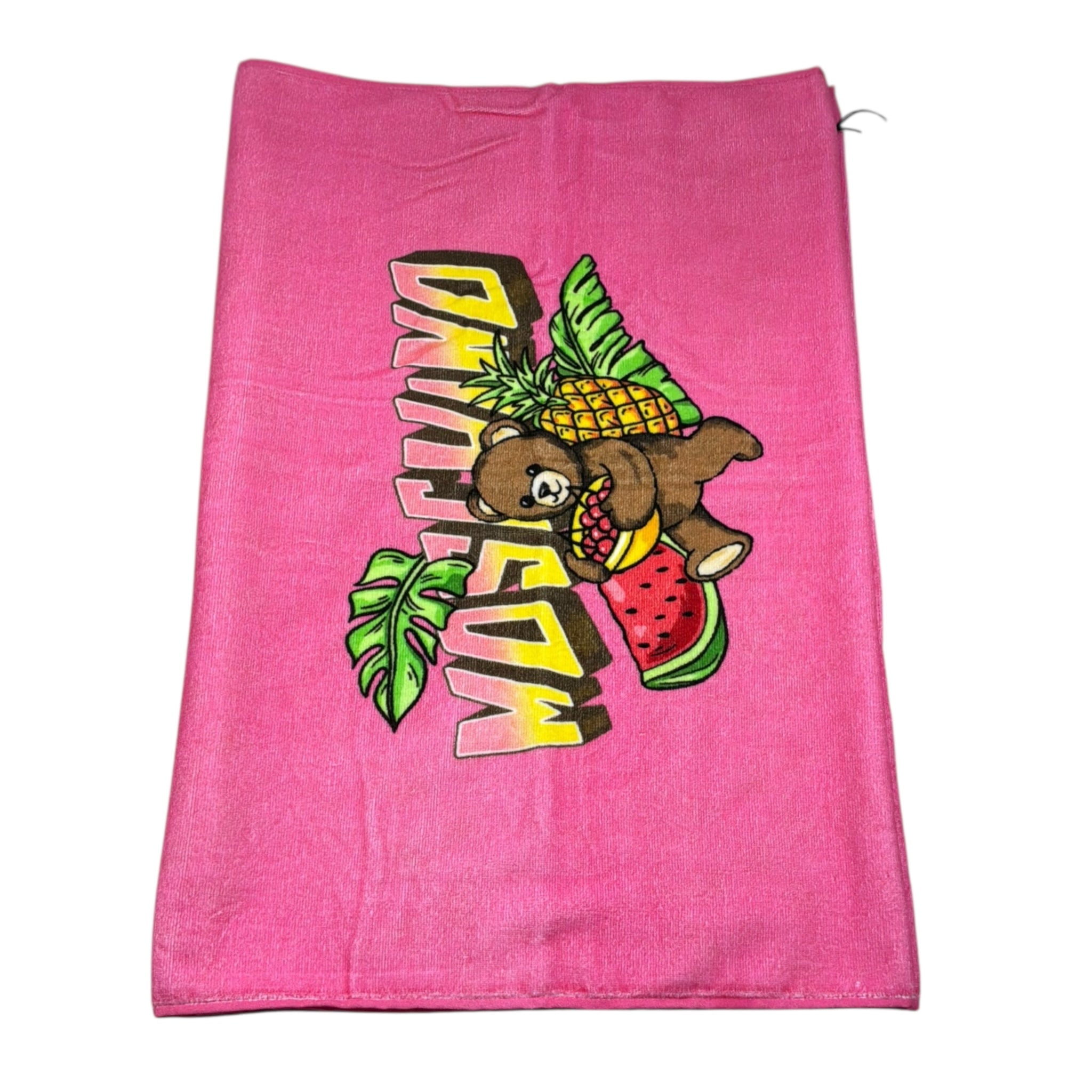 Moschino Telo Mare Tinta Unita con Stampa per Neonata HTX01B FUXIA MOSCHINO 