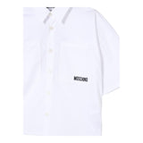 Moschino Camicia Mezza Manica Tinta Unita con Stampa per Bambina HUC01H BIANCO MOSCHINO 