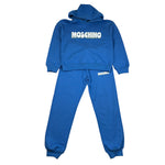 Moschino Completo 2 Pezzi Felpa-Pantalone Tinta Unita per Bambino HUK04G BLU MOSCHINO 