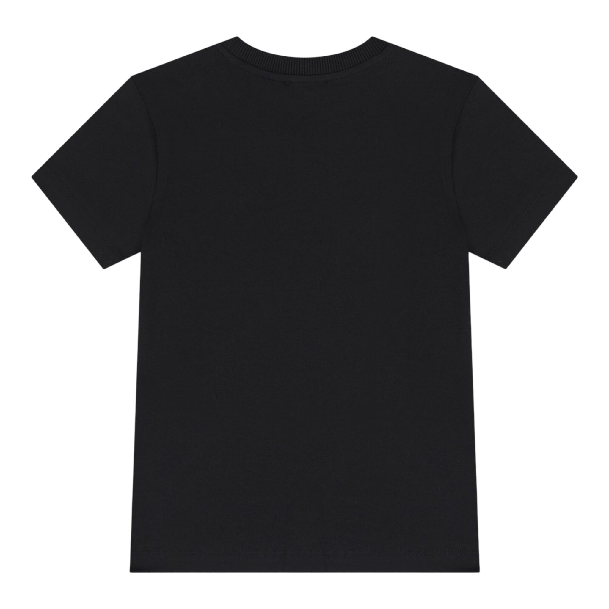 Moschino T-Shirt Girocollo Tinta Unita con Stampa per Bambino HUM05C NERO MOSCHINO 