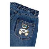 Moschino Jeans Tinta Unita con Elastico In Vita per Bambino HUP089 BLU MOSCHINO 