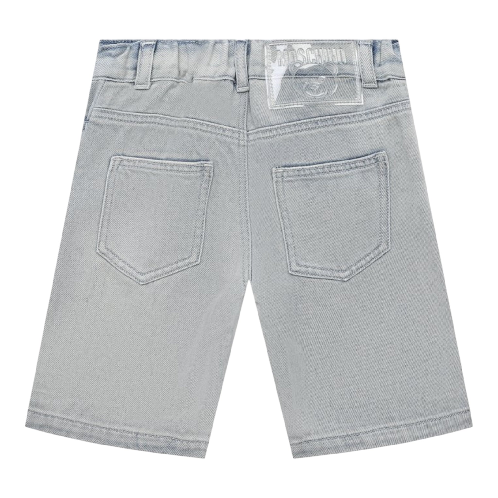 Moschino Bermuda In Denim Tinta Unita per Bambino HUQ01Y AZZURRO MOSCHINO 