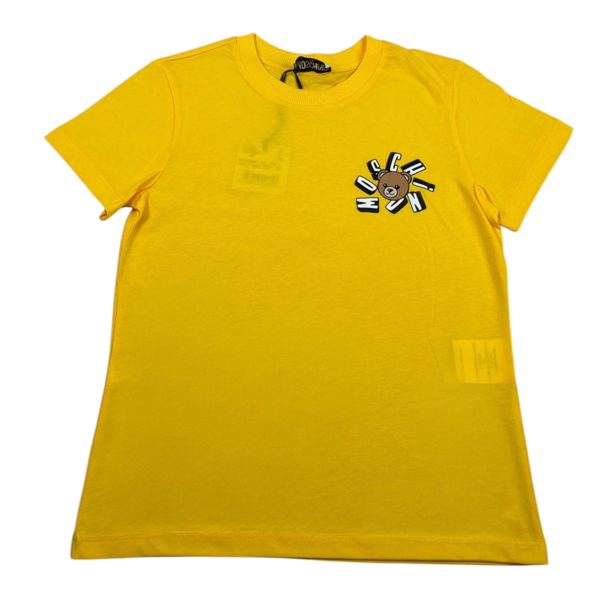 t-shirt tinta unita con logo HZK024 GIALLO MOSCHINO 