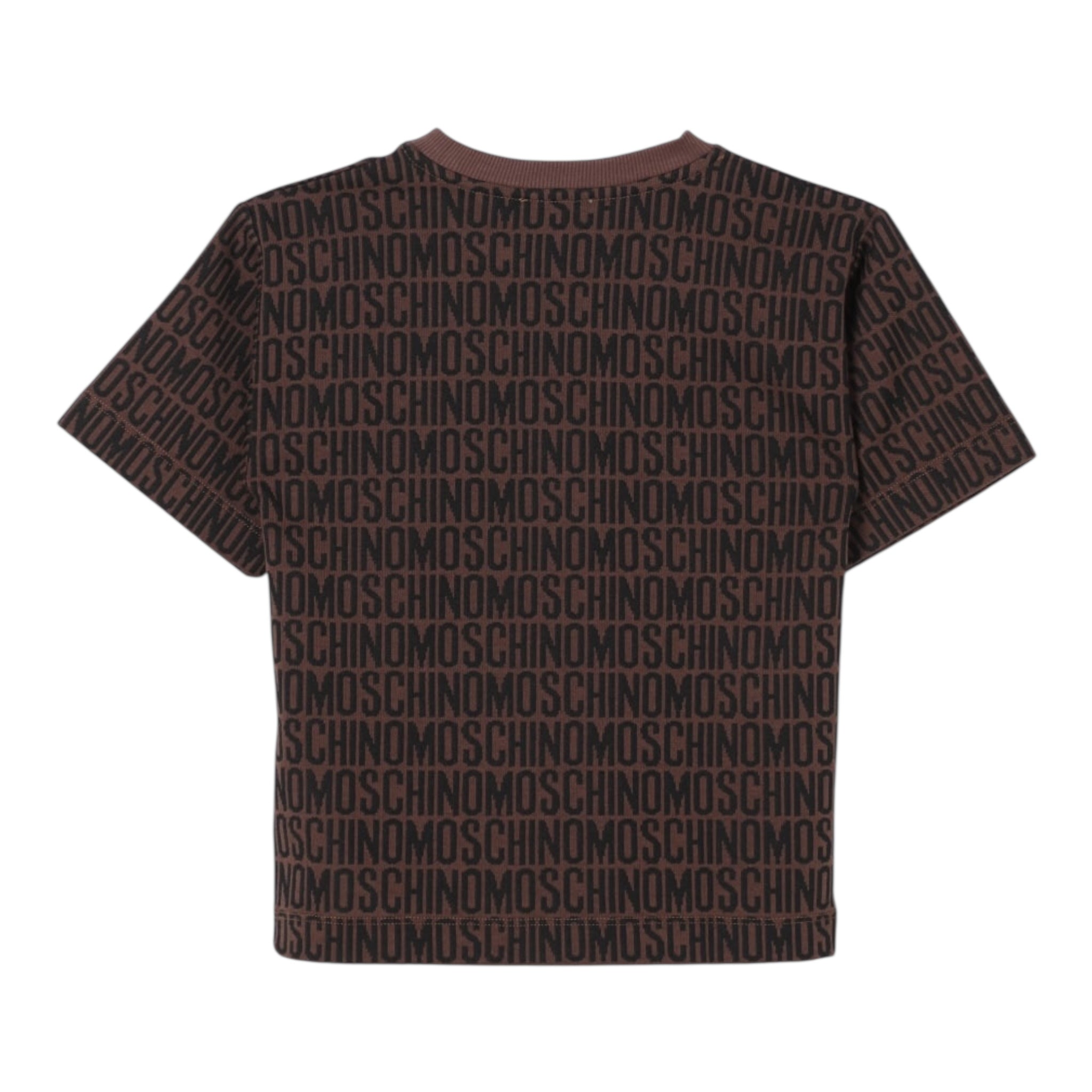 Moschino T-Shirt Girocollo Logata per Neonato M8M032 MARRONE MOSCHINO 
