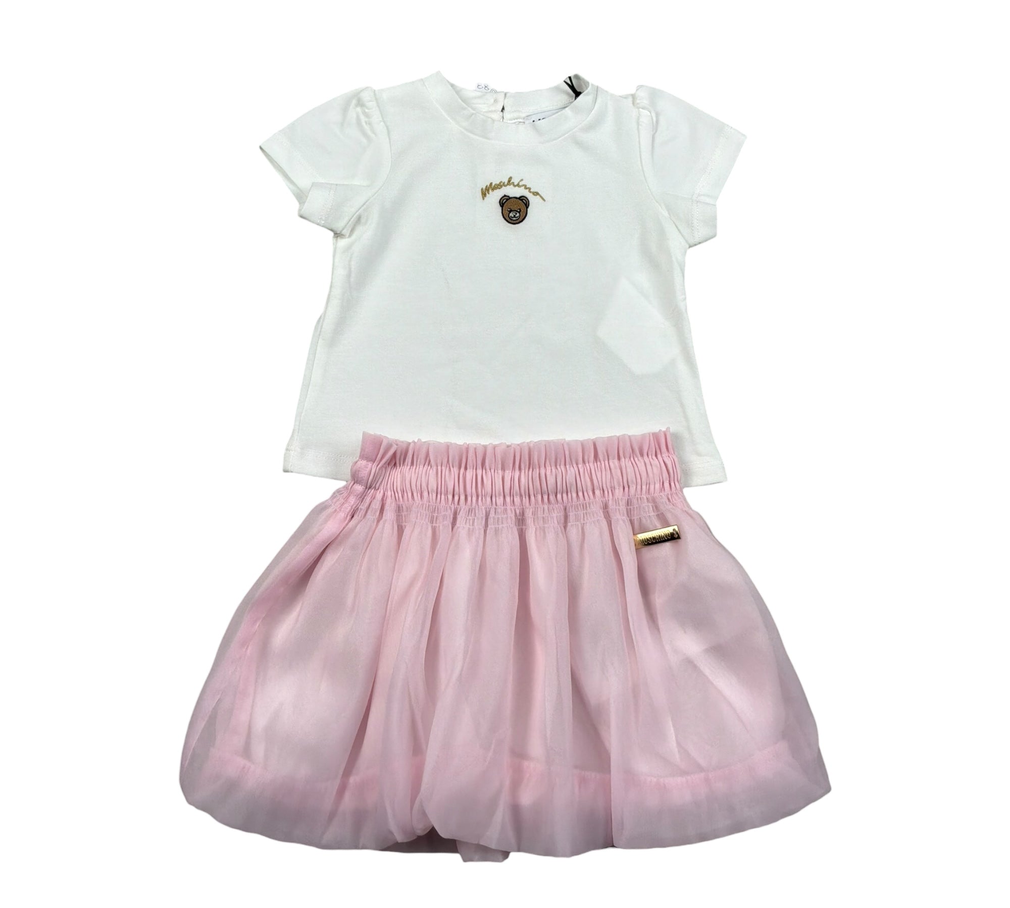 Moschino Completo 2 T-Shirt-Gonne per Neonata MDG01S BIANCO/ROSA MOSCHINO 