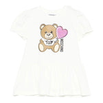 Moschino Abito Tinta Unita con Stampa per Neonata MDV0C7 BIANCO MOSCHINO 