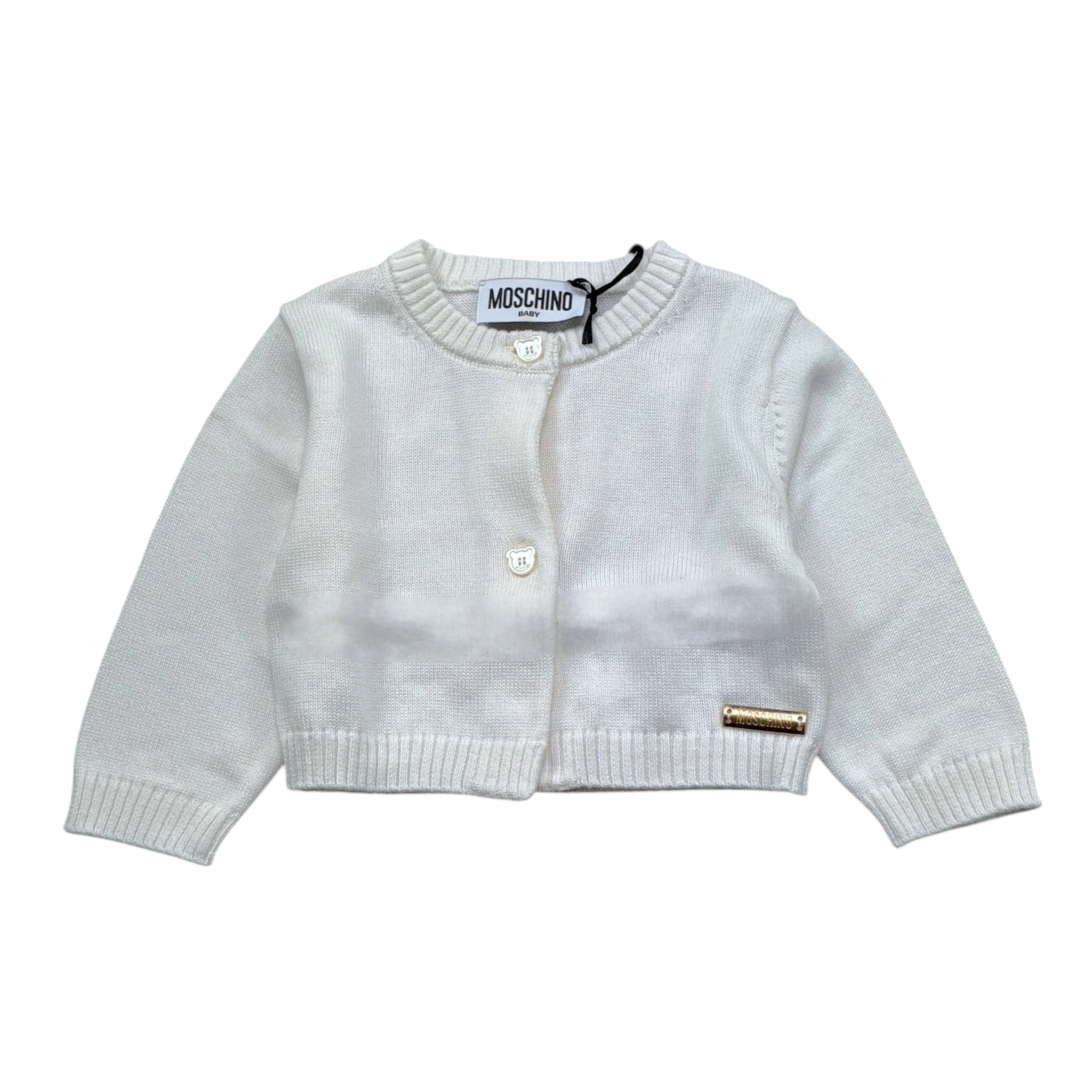 Moschino Cardigan Tinta Unita per Neonata MDW016 PANNA MOSCHINO 