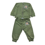 Moschino Completo 2 Pezzi Felpa-Pantalone Tinta Unita per Neonato MMK05D VERDE MOSCHINO 