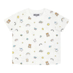 Moschino T-Shirt Girocollo Tinta Unita con Stampe per Neonato MOM047 BIANCO MOSCHINO 