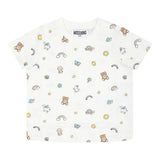 Moschino T-Shirt Girocollo Tinta Unita con Stampe per Neonato MOM047 BIANCO MOSCHINO 