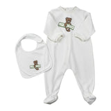 Moschino Tutina Tinta Unita con Logo per Neonato MOY06Y BIANCO MOSCHINO 