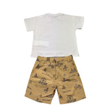 Moschino Completo 2 Pezzi T-Shirt-Bermuda Bicolore per Neonato MUG01C BIANCO/BEIGE MOSCHINO 