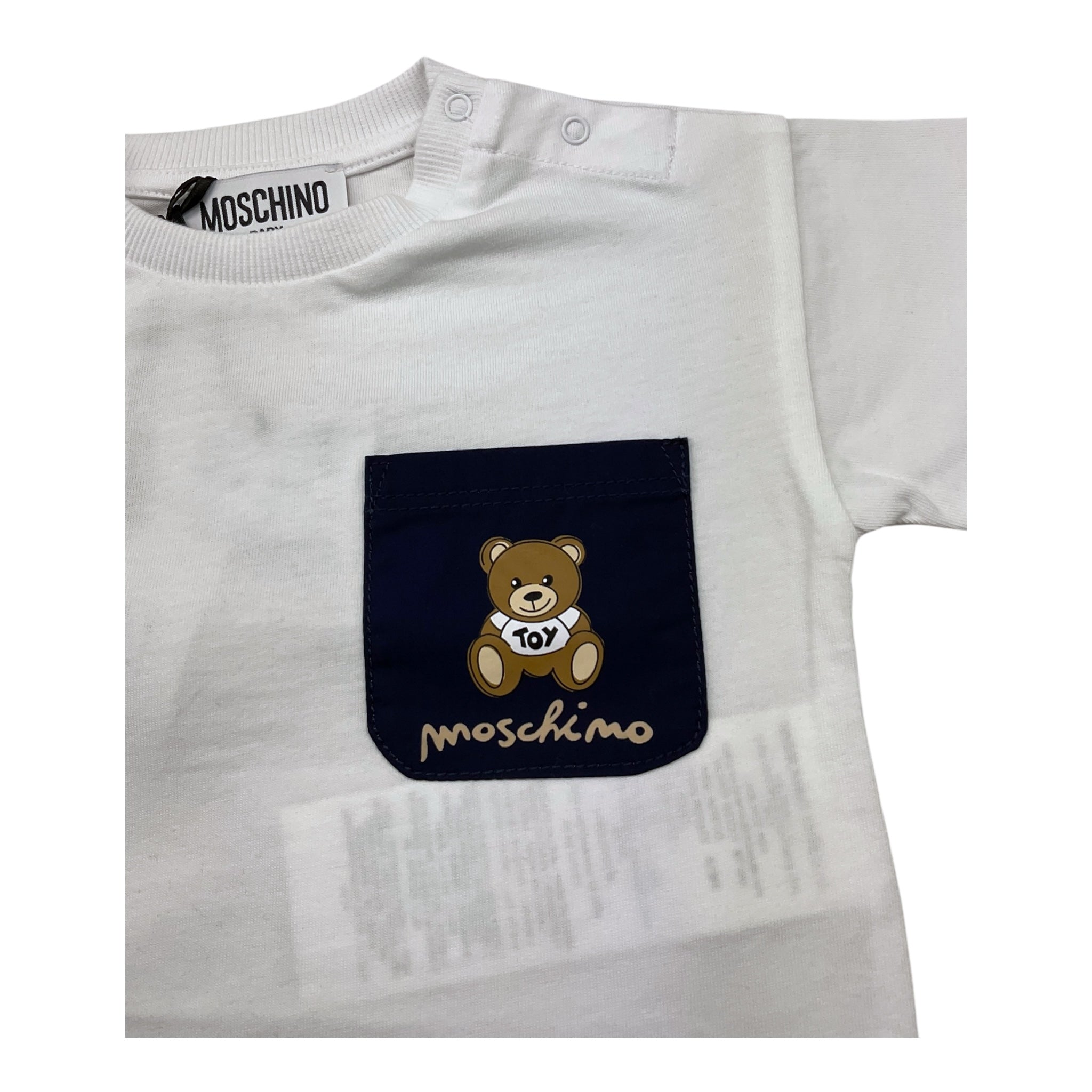Moschino Completo 2 Pezzi T-Shirt-Bermuda Bicolore per Bambino MUG01CJ BIANCO/BLU MOSCHINO 