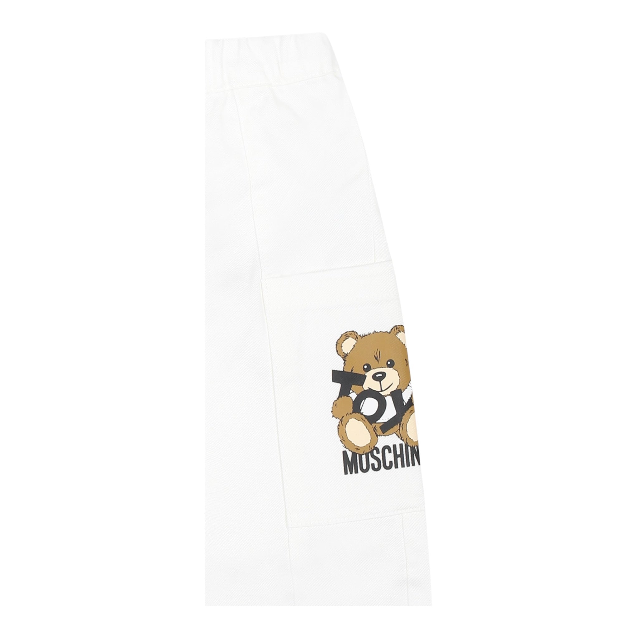 Moschino Pantalone Tinta Unita con Elastico In Vita per Bambino MUP05C BIANCO MOSCHINO 