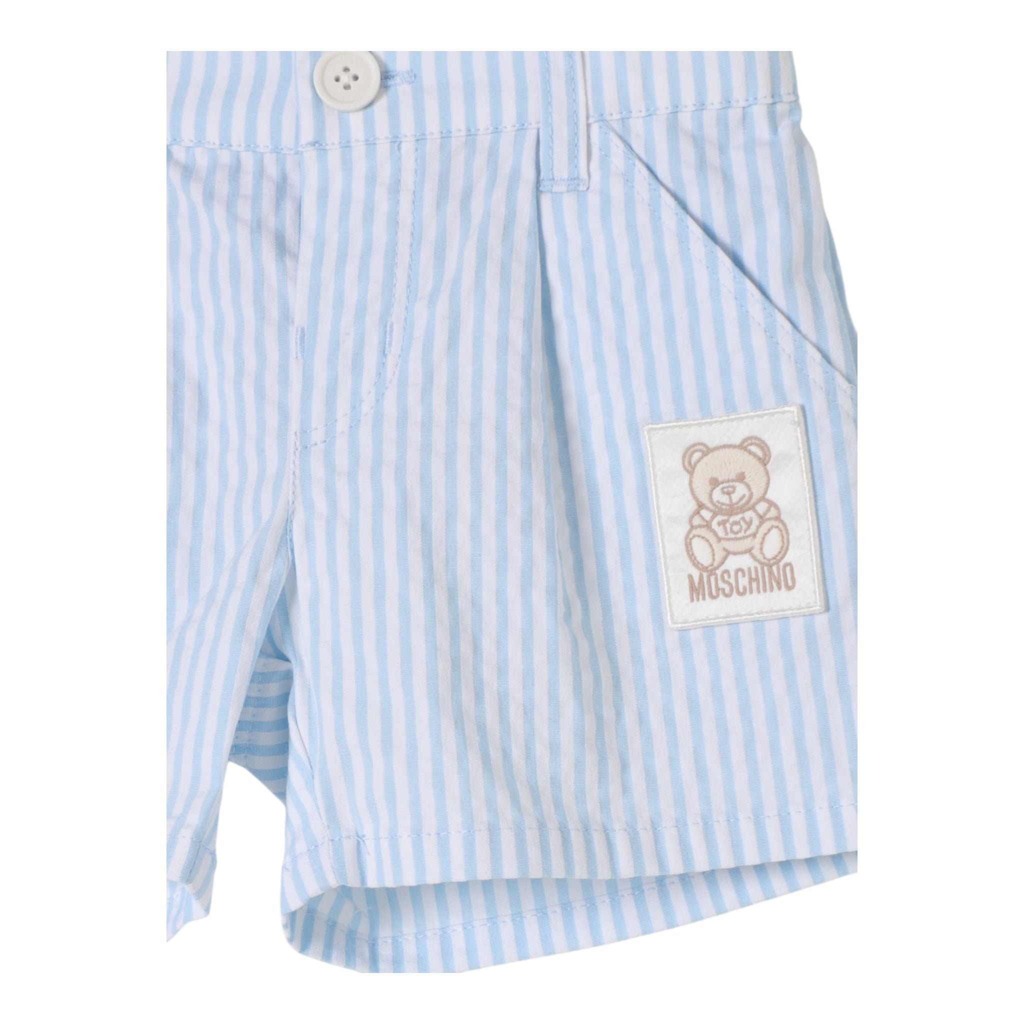 Moschino Bermuda Fantasia A Righe per Neonato MUQ01D BIANCO/AZZURRO MOSCHINO 