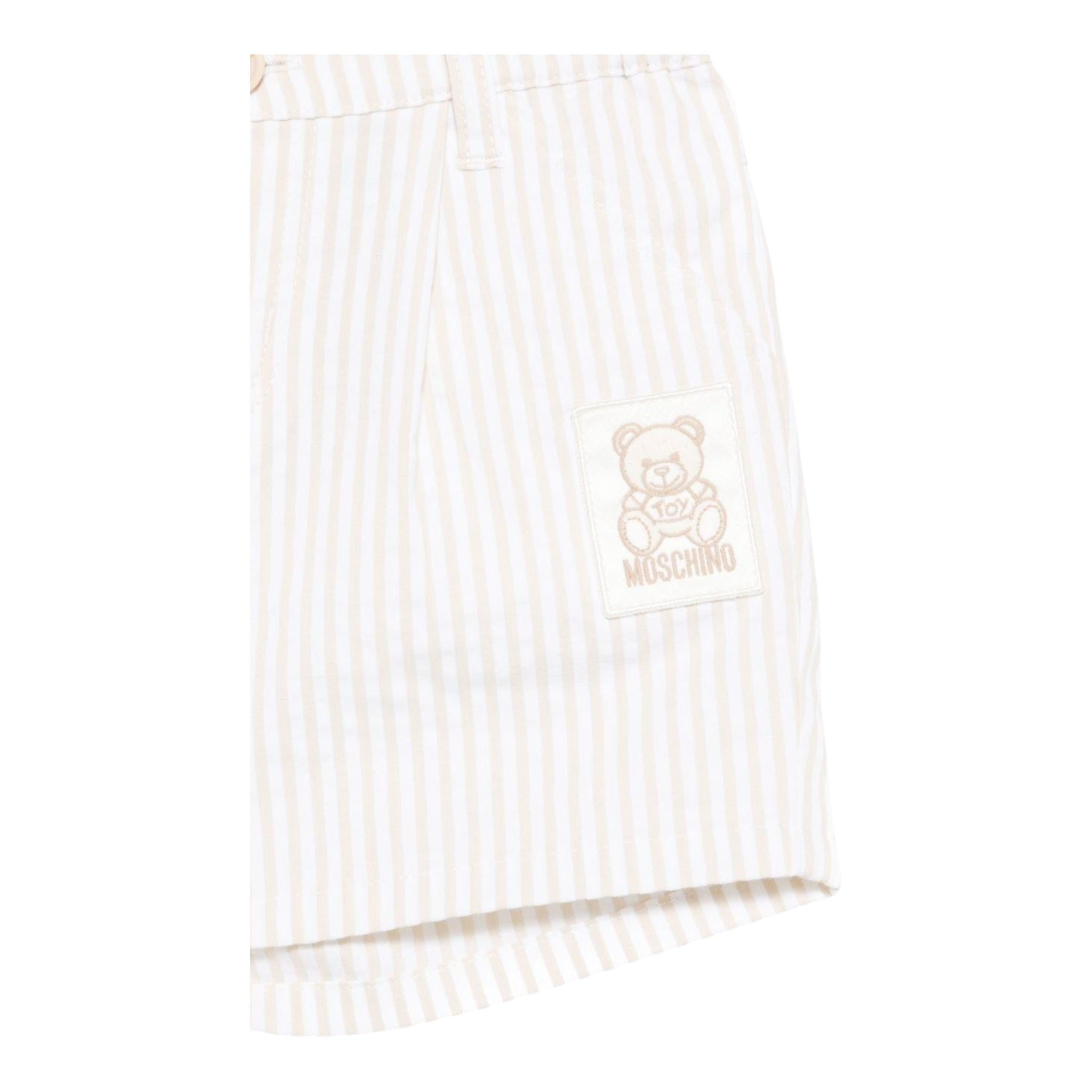 Moschino Bermuda Fantasia A Righe per Neonato MUQ01D BIANCO/BEIGE MOSCHINO 