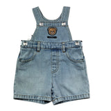 Moschino Salopette Tinta Unita In Denim per Neonato MUQ01R AZZURRO MOSCHINO 