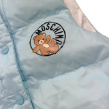 Moschino Giubbino Giromanica Tinta Unita con Stampa per Neonato MUS034 AZZURRO MOSCHINO 
