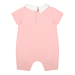 Moschino Pagliaccetto Tinta Unita con Stampa per Neonata MUT03T ROSA MOSCHINO 