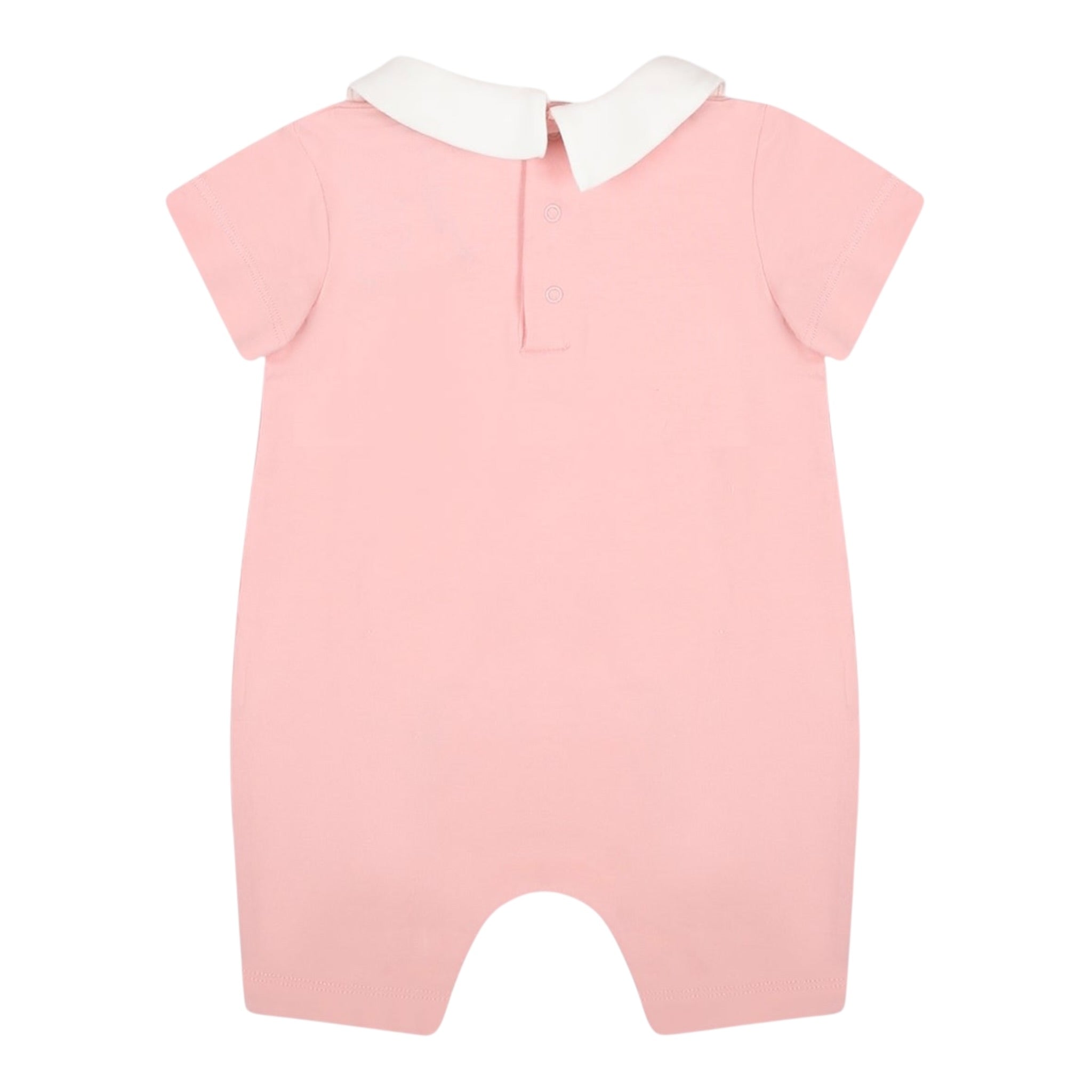 Moschino Pagliaccetto Tinta Unita con Stampa per Neonata MUT03T ROSA MOSCHINO 