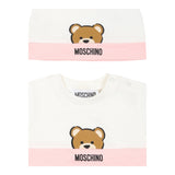 Moschino Set Pagliaccetto-Cappello Bicolore per Neonata MUY07EX BIANCO/ROSA MOSCHINO 