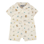 Moschino Pagliaccetto Tinta Unita con Stampa per Neonata MUY07J PANNA MOSCHINO 