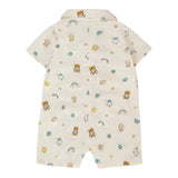 Moschino Pagliaccetto Tinta Unita con Stampa per Neonata MUY07J PANNA MOSCHINO 