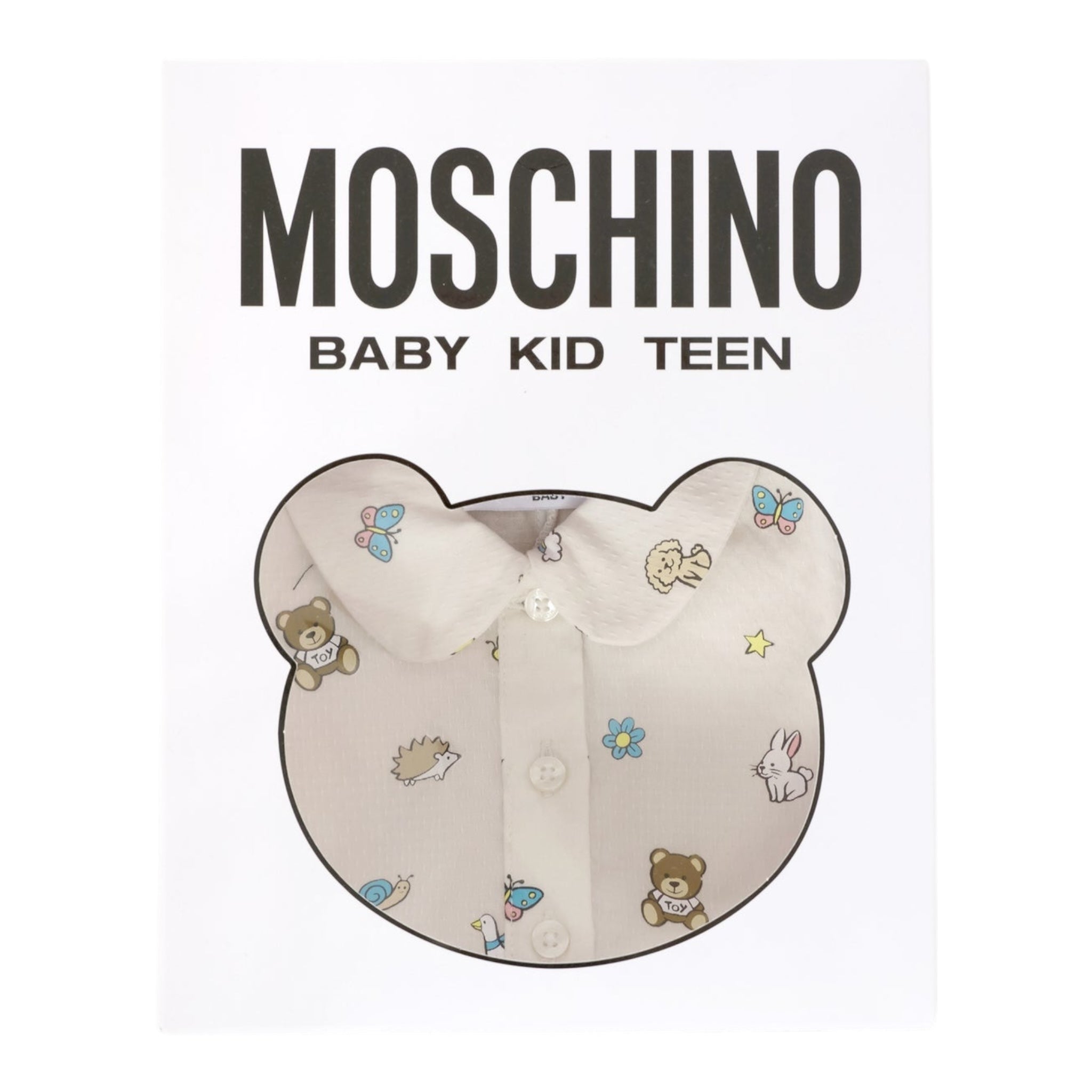 Moschino Pagliaccetto Tinta Unita con Stampa per Neonata MUY07J PANNA MOSCHINO 