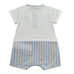 Moschino Pagliaccetto Bicolore Mezza Manica per Neonato MUY08Z BIANCO MOSCHINO 