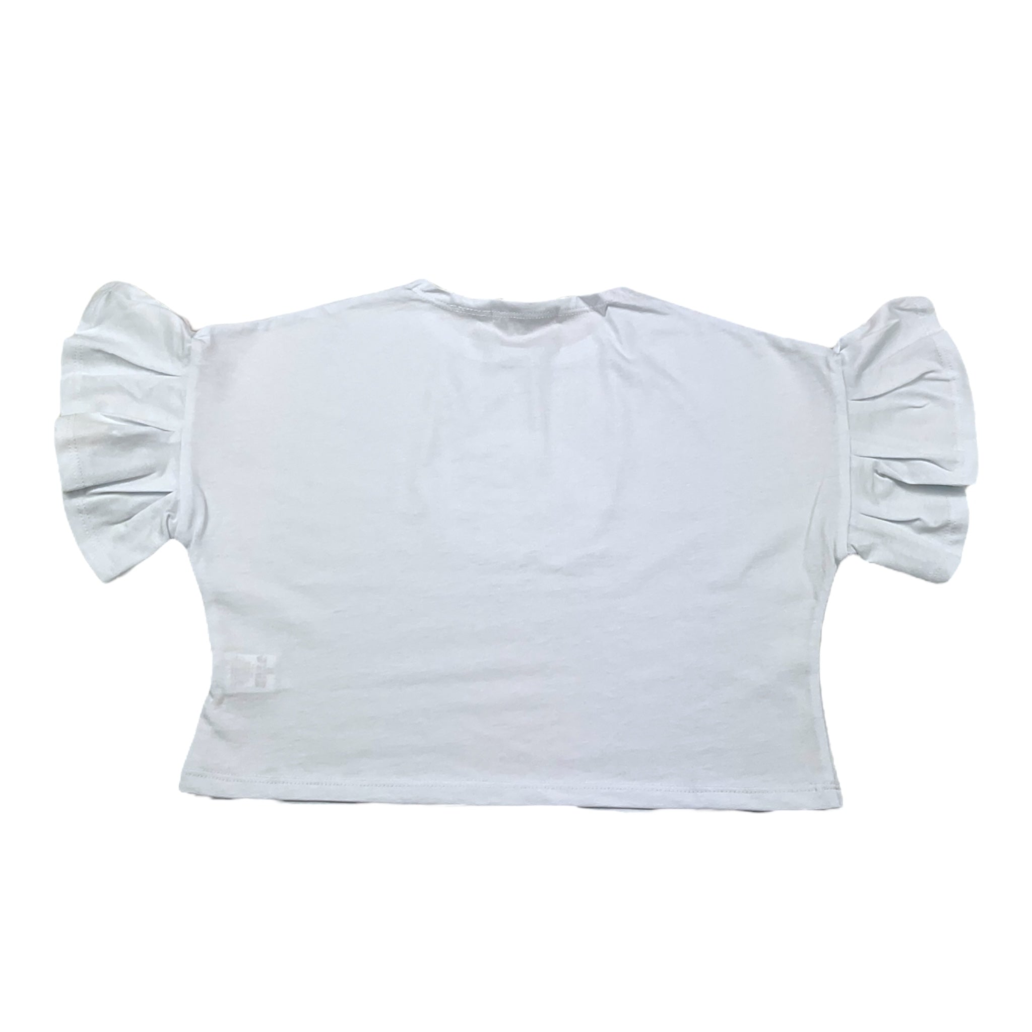 Mousse T-Shirt Girocollo Tinta Unita con Stampa per Bambina SKTSC377W BIANCO MOUSSE 