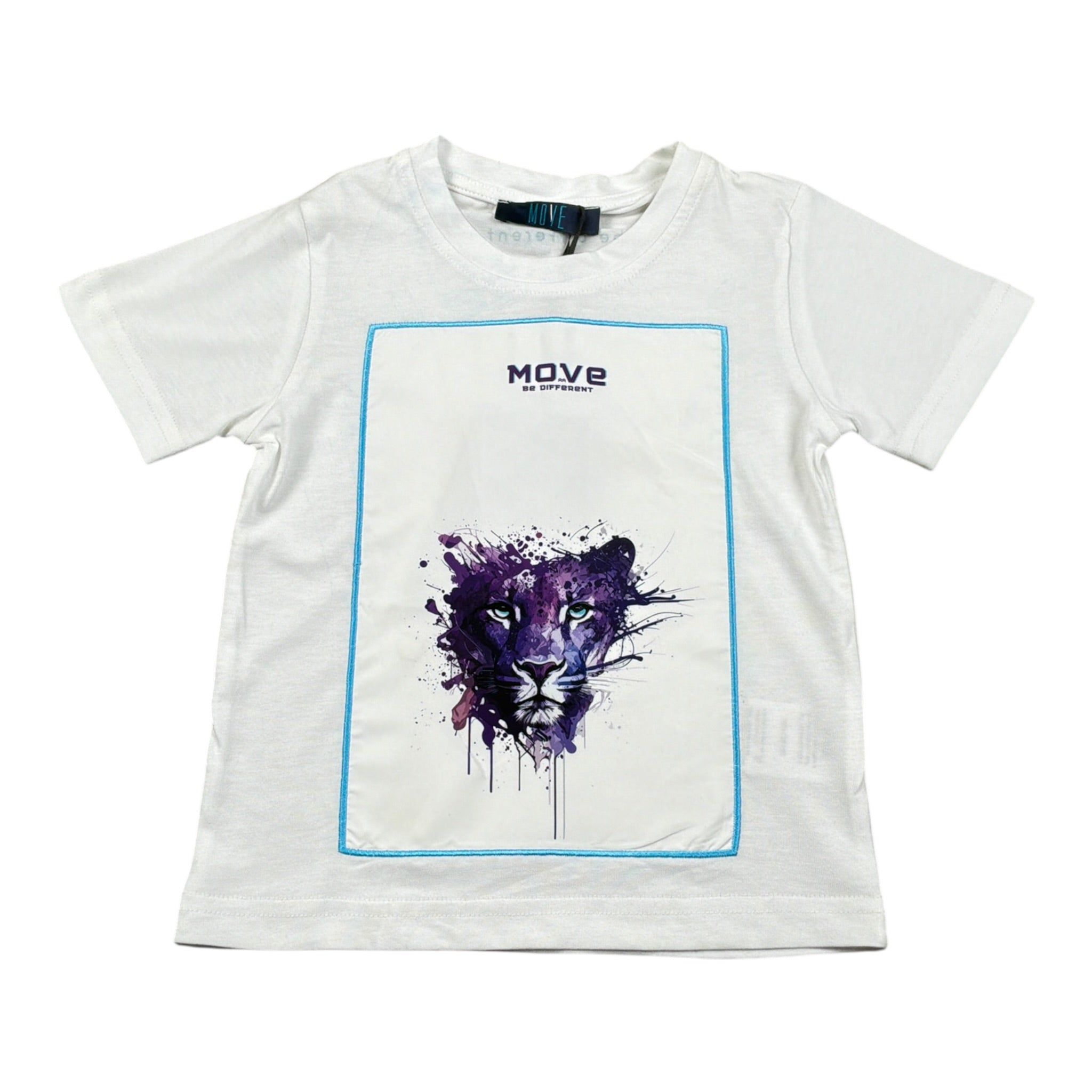 Move T-Shirt Girocollo tinta unita con Stampe Bianco per Neonato TSPRINT BIANCO MOVE 