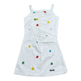 Msgm Abito Tinta Unita con Applicazioni per Bambina S5MSJGDR233 BIANCO MSGM 