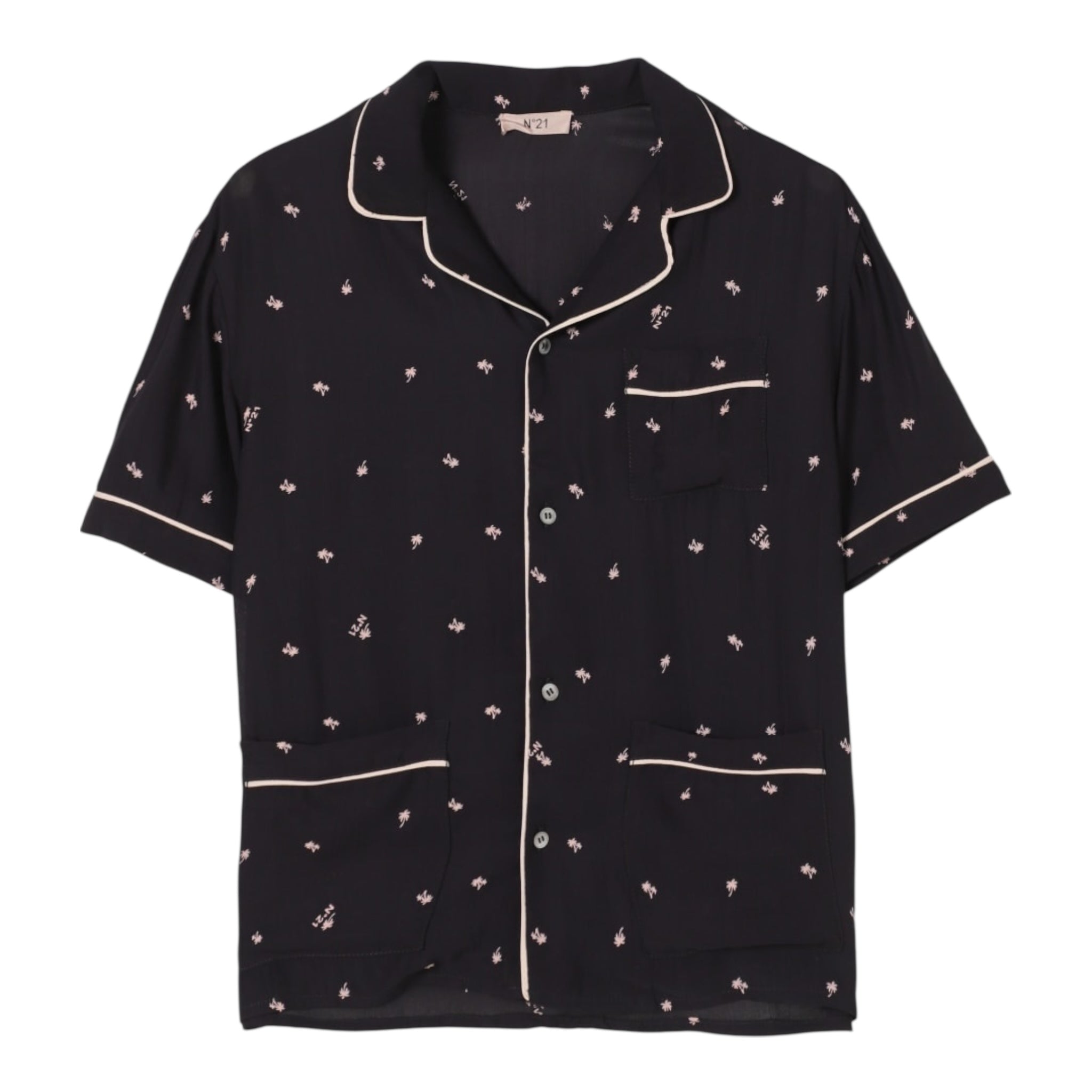 N°21 Camicia Tinta Unita con Stampa per Bambina N2100Z NERO N°21 