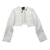 Naice Giacca Modello Crop Tinta Unita per Bambina 24102 BIANCO NAICE 