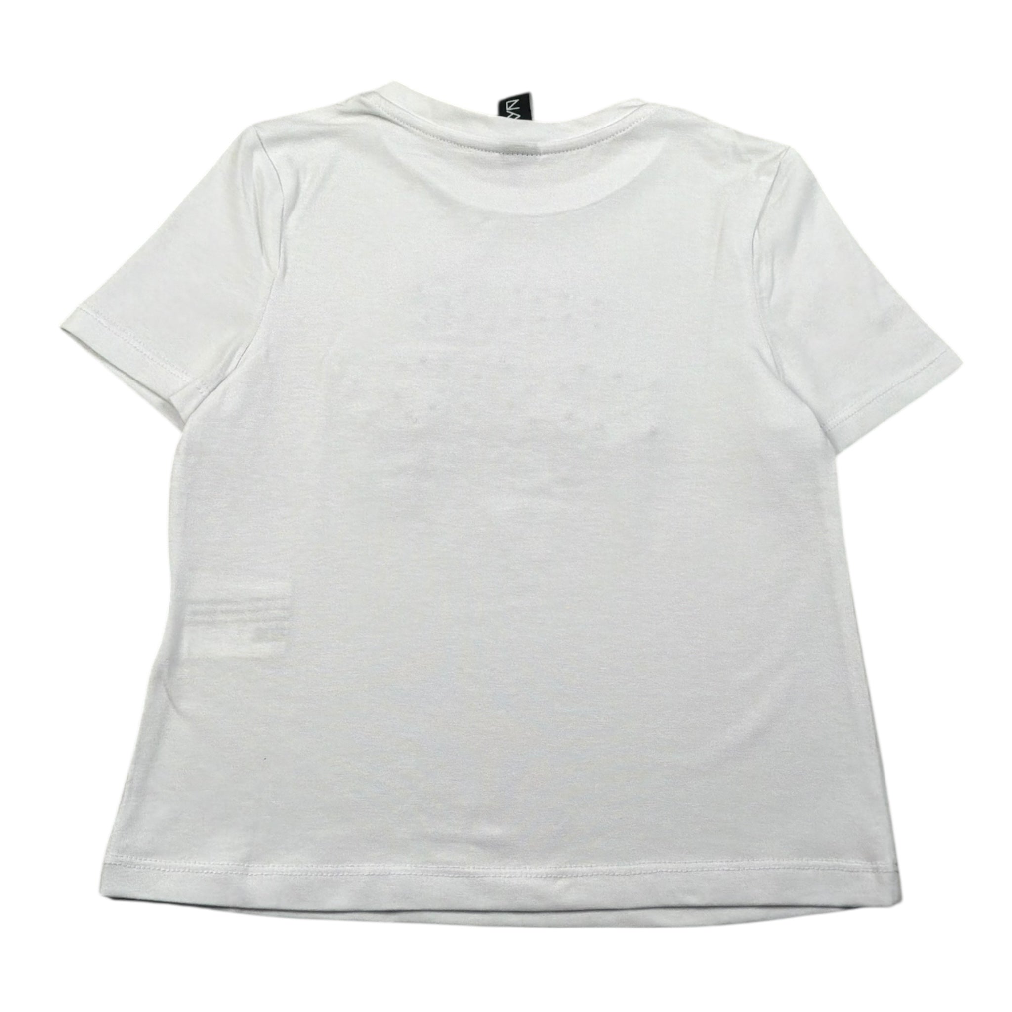Naice T-Shirt Girocollo Tinta Unita con Stampa In Contrasto per Bambina 24128 BIANCO NAICE 