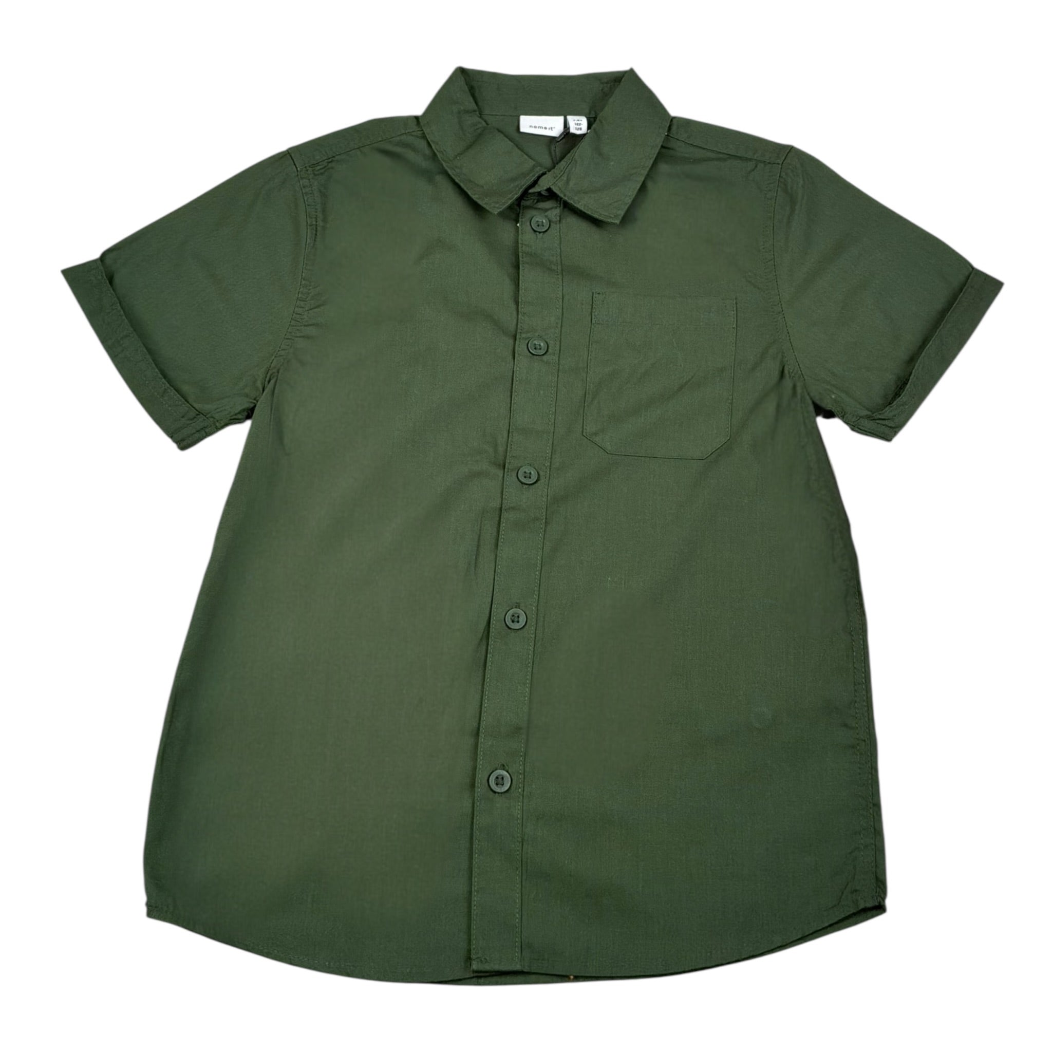 Name It Camicia tinta unita Mezza Manica Verde per Bambino 131747977 VERDE NAME IT 