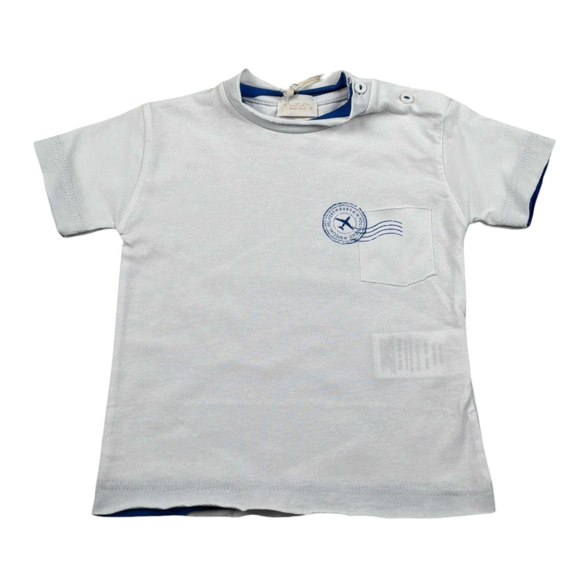 Nanan T-Shirt Girocollo tinta unita con Stampa Bianco per Neonato E2416512B BIANCO NANAN 