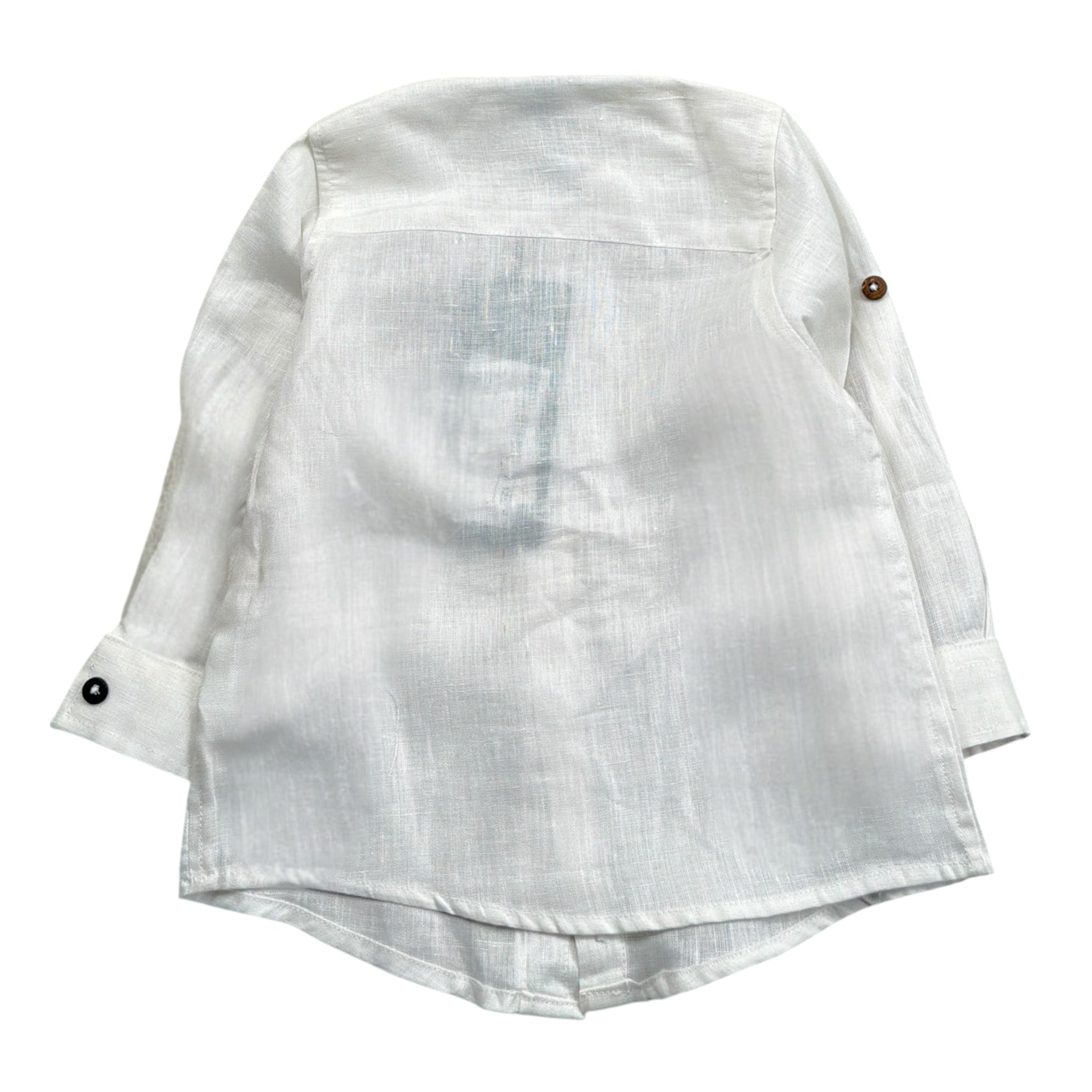 Never Too Camicia tinta unita con Colletto Coreano Panna per Neonato NT1232N PANNA NEVER TOO 