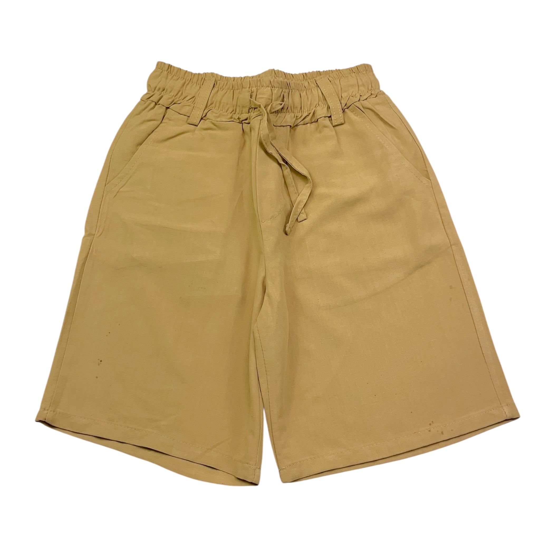 Never Too Bermuda Tinta Unita con Elastico In Vita per Bambino NT1675B BEIGE NEVER TOO 