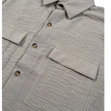 Never Too Camicia tinta unita Mezza Manica Beige per Bambino NT2284R BEIGE NEVER TOO 