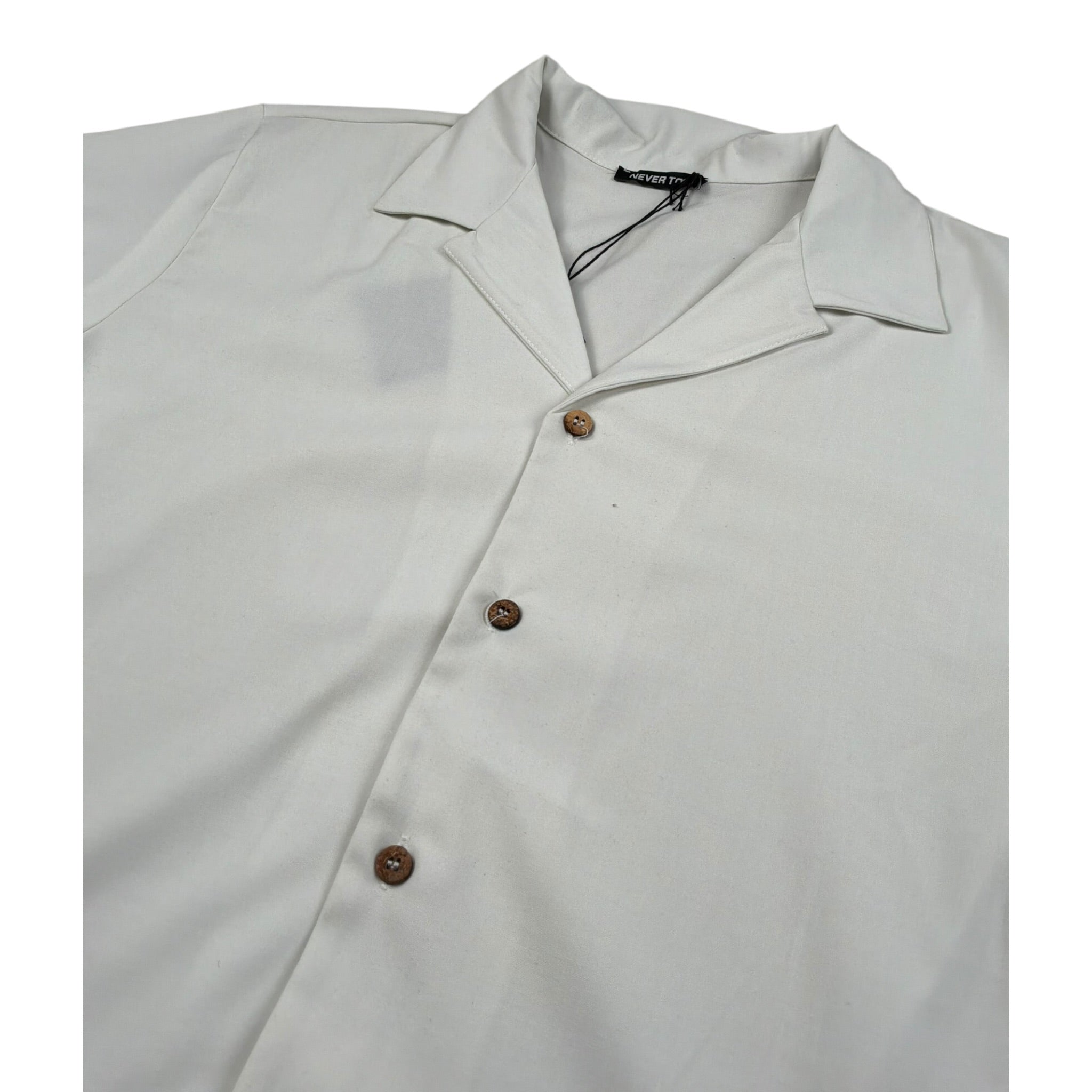 Never Too Camicia tinta unita Mezza Manica Panna per Bambino NT2335R PANNA NEVER TOO 