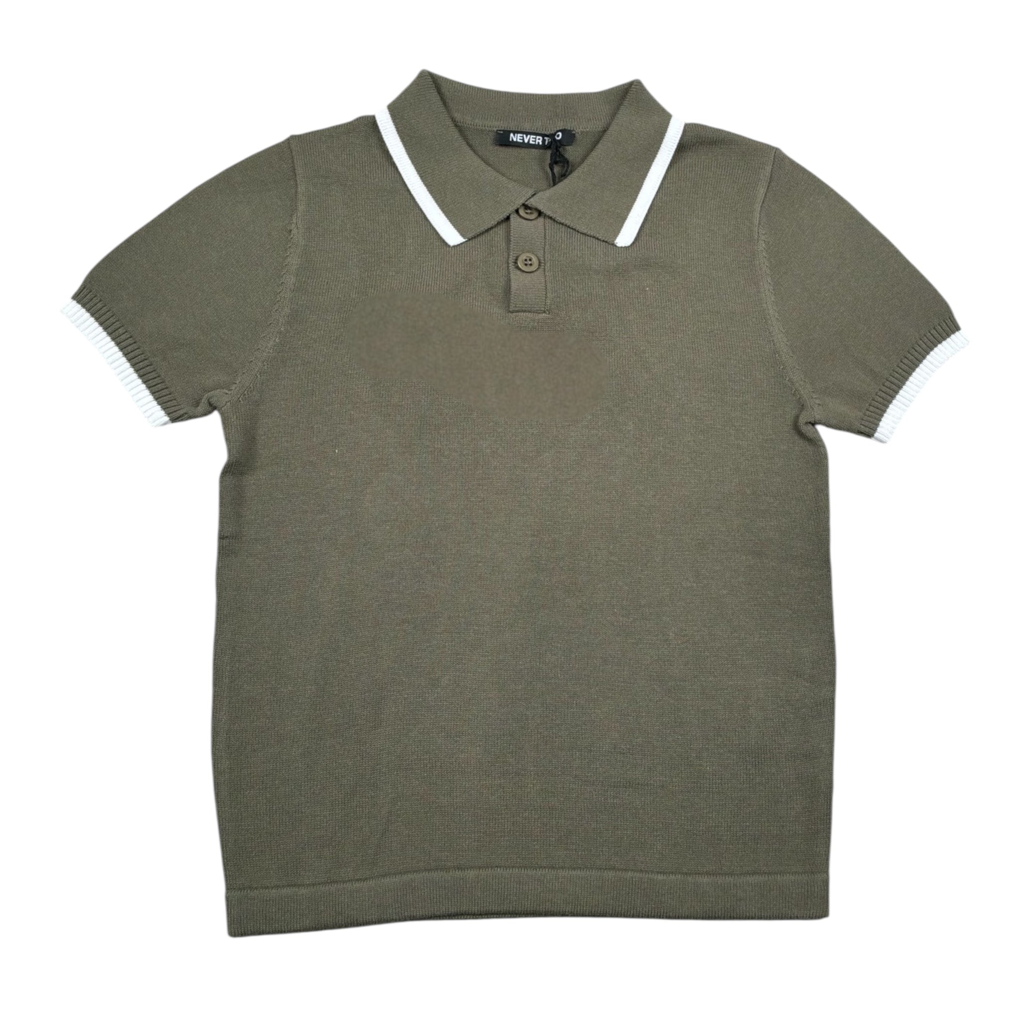 Never Too Polo Mezza Manica tinta unita Verde per Bambino NT2371B VERDE NEVER TOO 