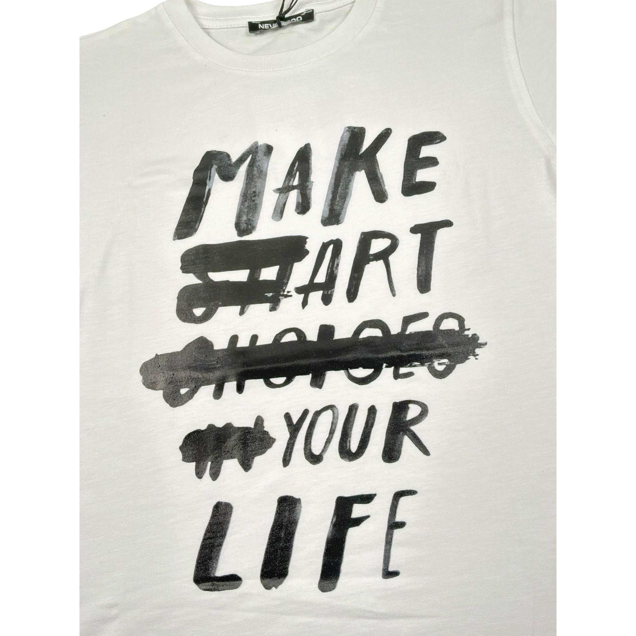 Never Too T-Shirt tinta unita con Logo Bianco per Bambino NT2461P BIANCO NEVER TOO 