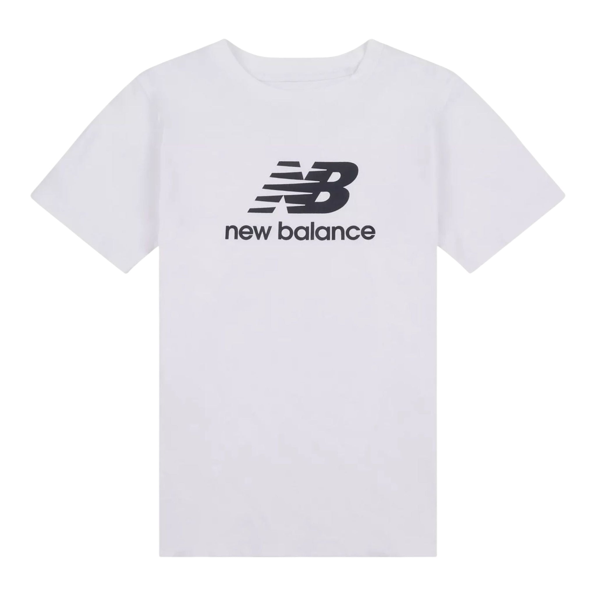 New Balance T-Shirt Girocollo Tinta Unita con Stampa Logo per Bambino LAKB0009 BIANCO NEW BALANCE 